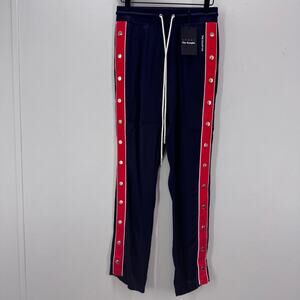 NWT The Kooples Sport Snap Track Pant Drawstring Red Stripe Navy Gorpcore 2/M